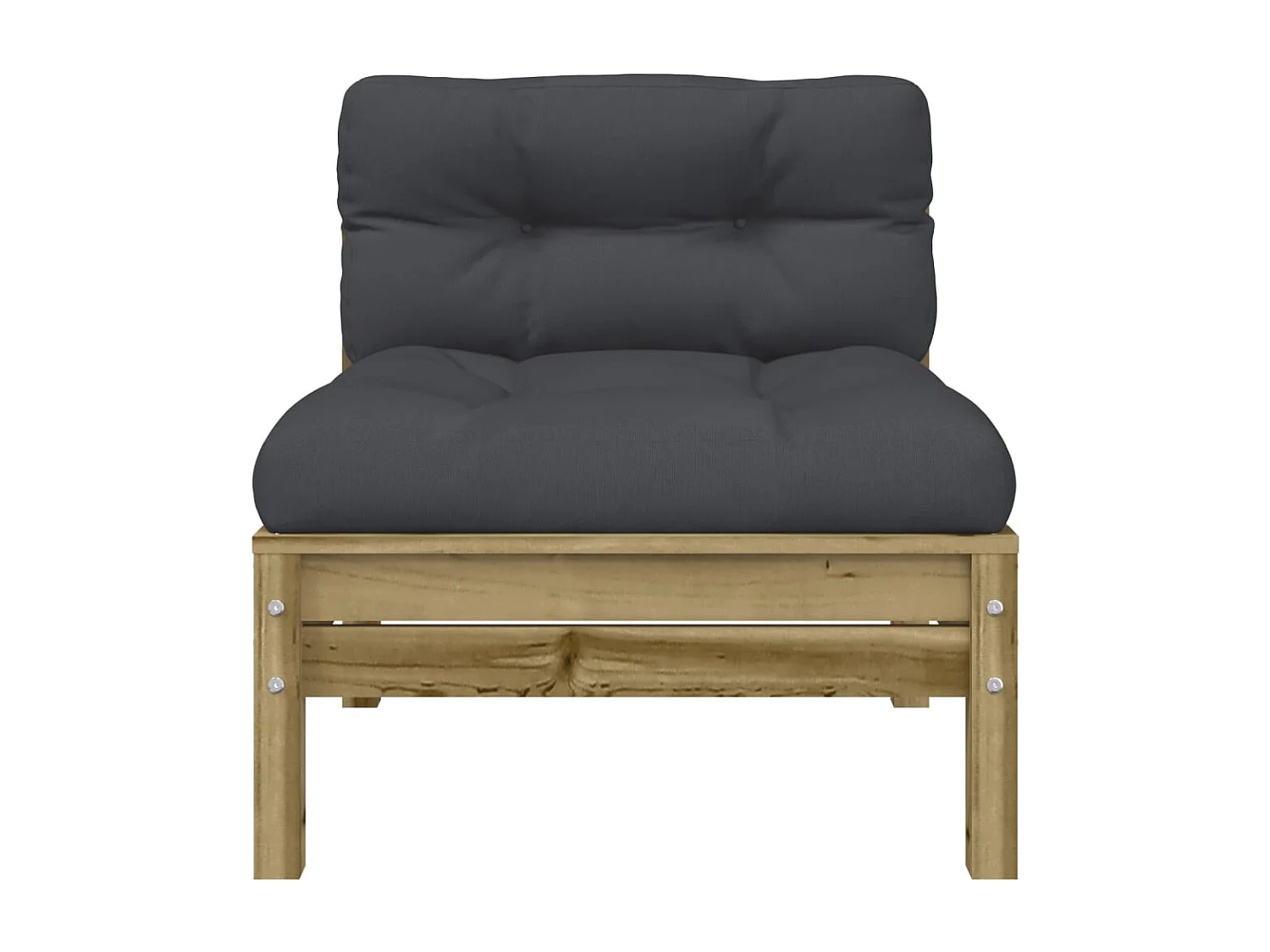 Sofá de jardín con cojines y reposapiés de 2 plazas.