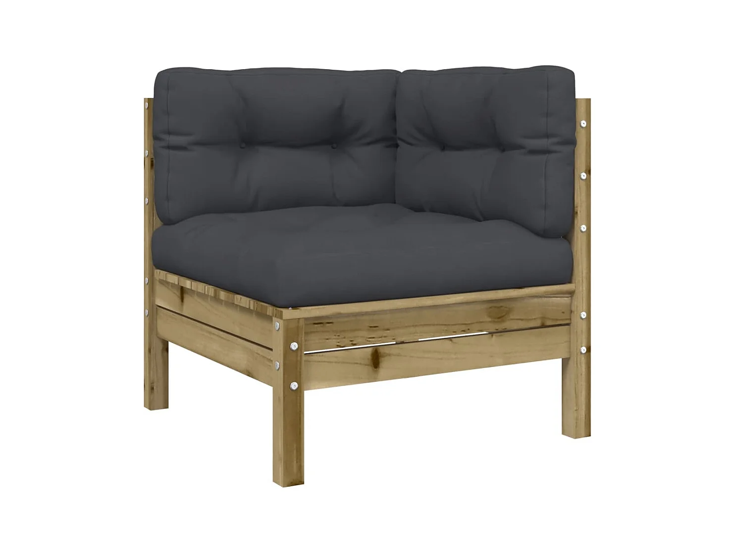 Canapé de jardin avec coussins et repose-pied 2 places