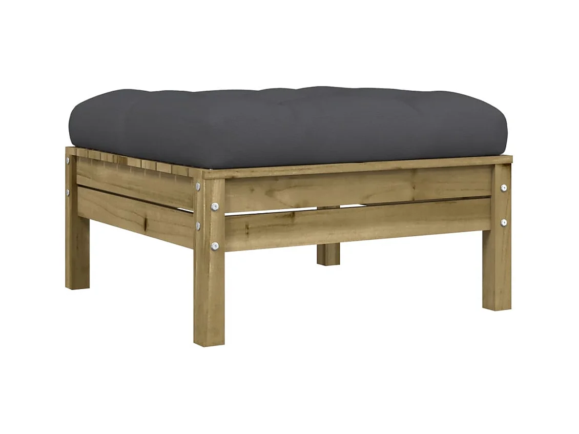 Canapé de jardin avec coussins et repose-pied 2 places