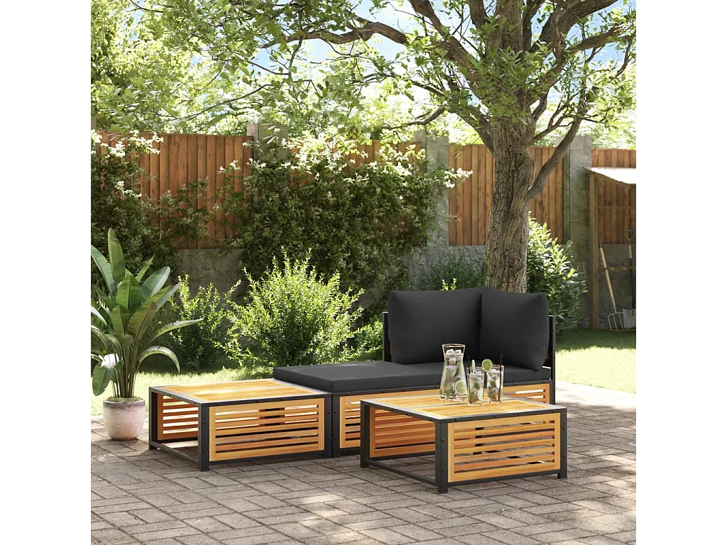 Table de jardin 68x68x30 cm bois massif d'acacia