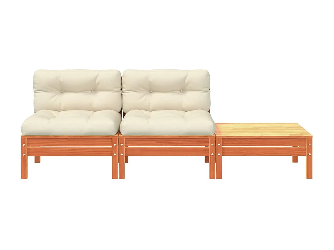 Divano da giardino con cuscini e poggiapiedi a 2 posti