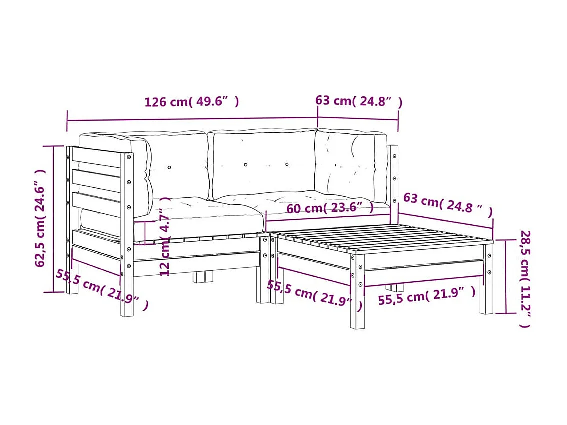 stuks tuinmeubelen met zwart geweven harskussens