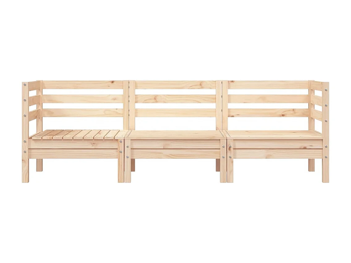 3-Sitzer-Gartensofa aus massivem Kiefernholz