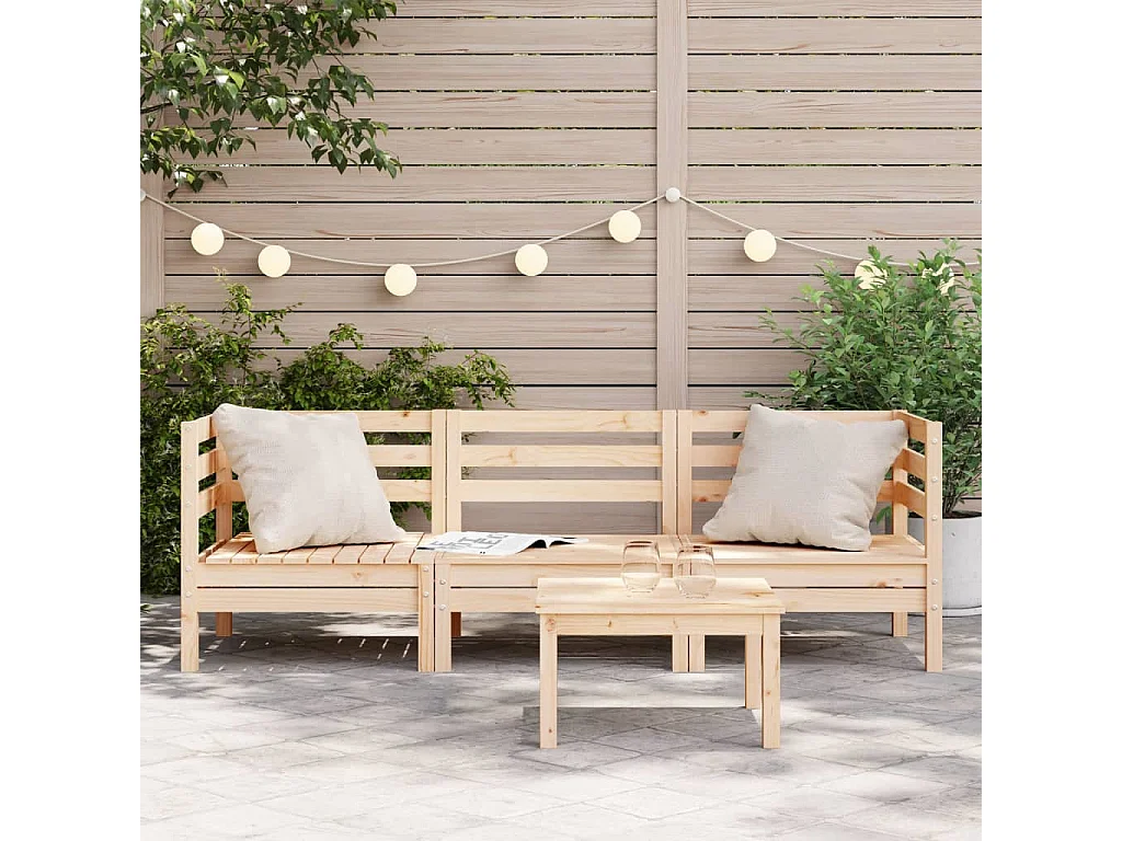 3-Sitzer-Gartensofa aus massivem Kiefernholz