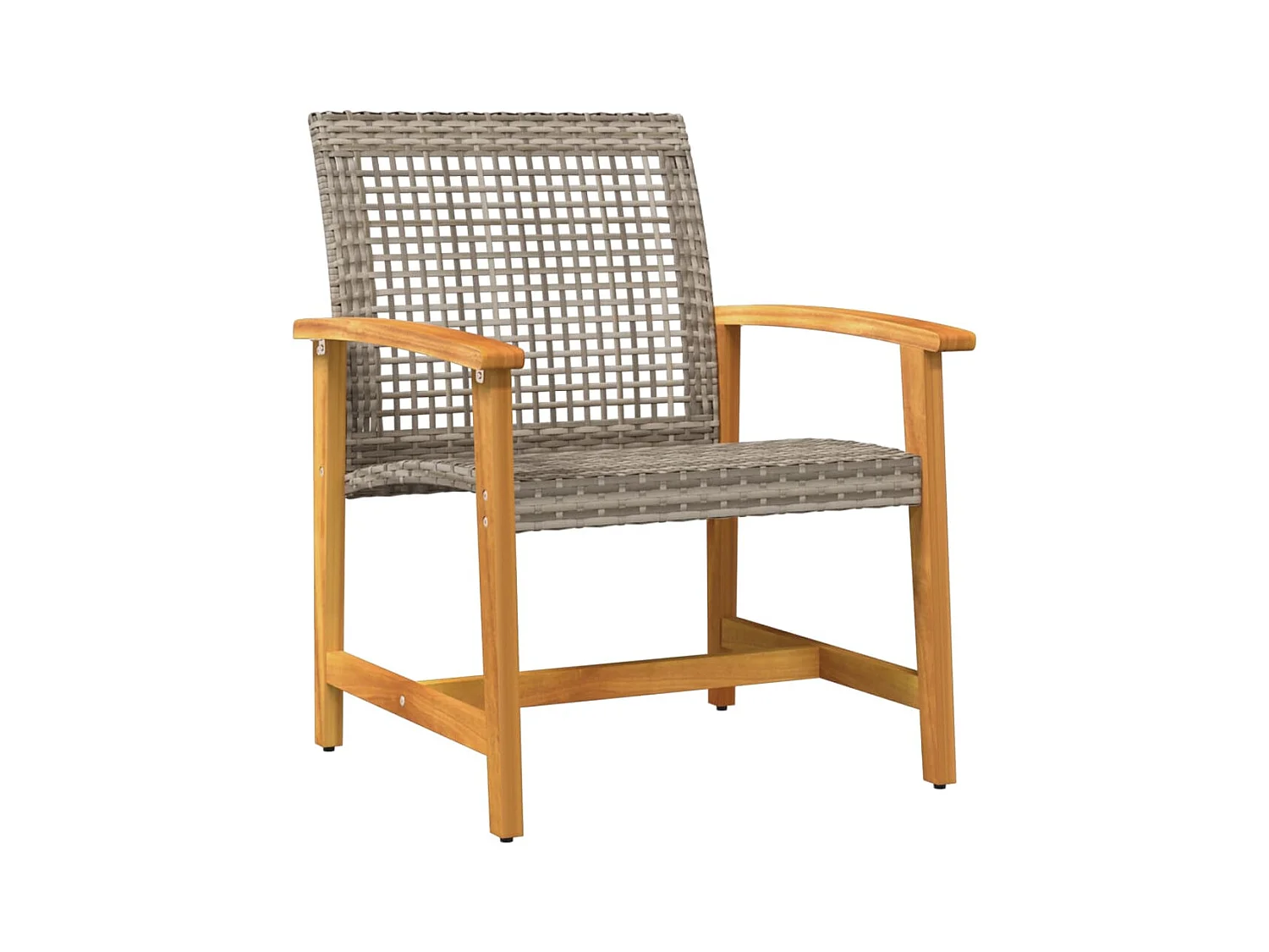 Chaises de jardin lot de 2 gris résine tressée et bois d’acacia