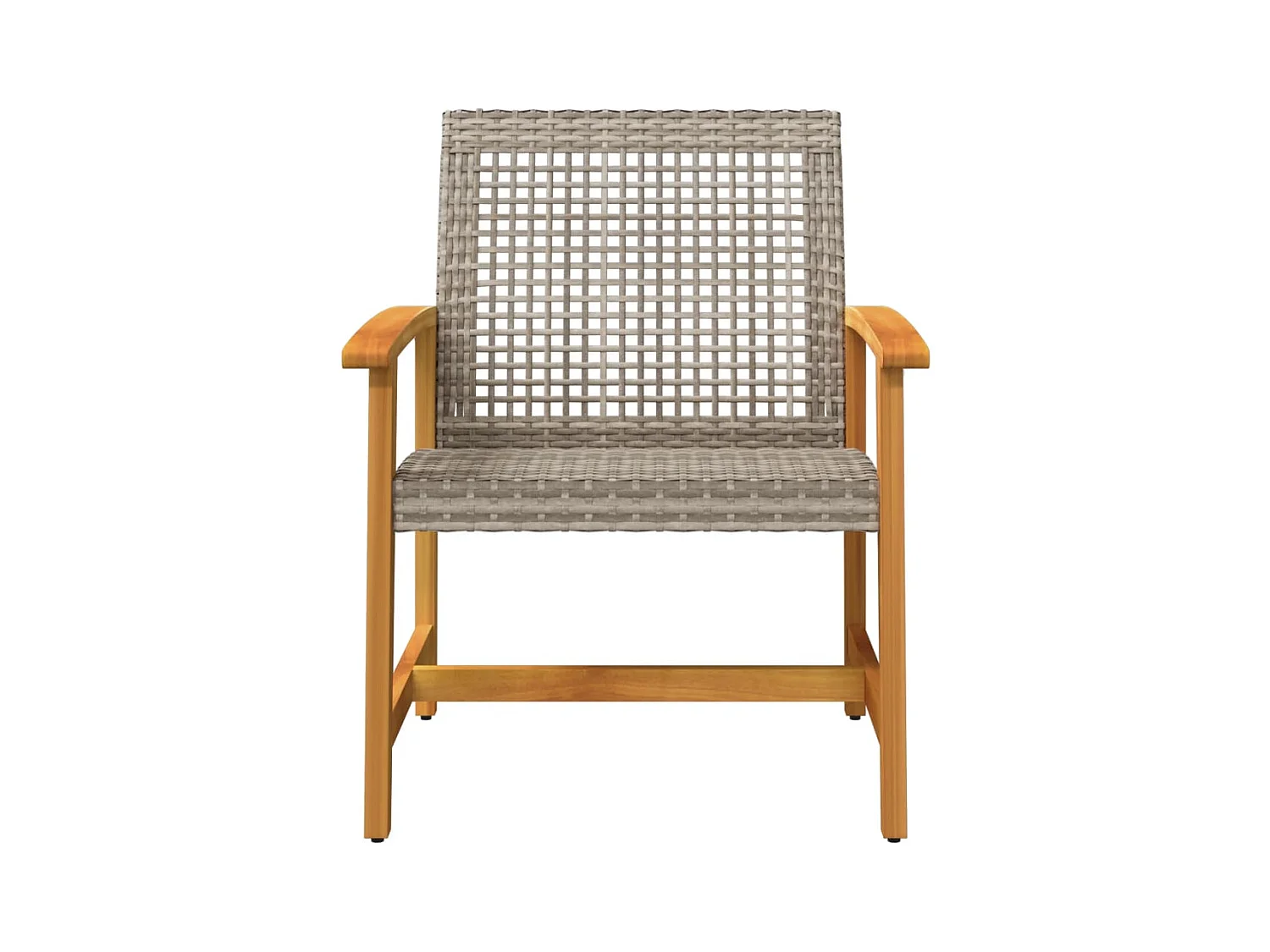 Chaises de jardin lot de 2 gris résine tressée et bois d’acacia