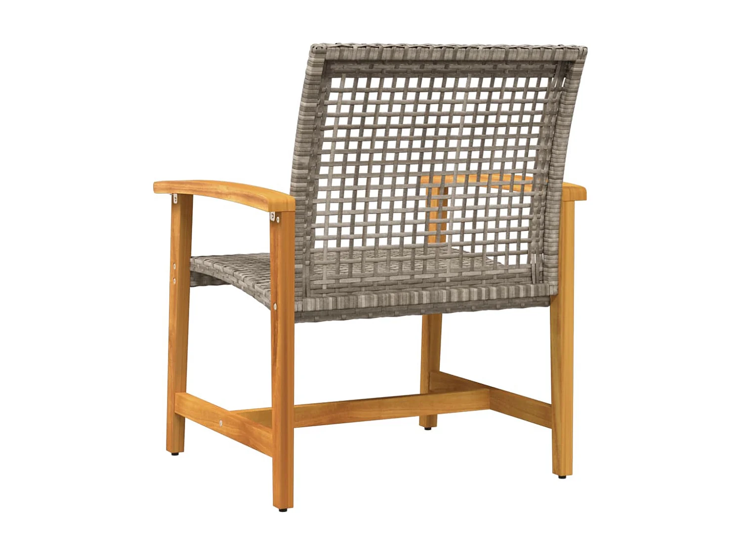 Tuinstoelen set van 2 grijs geweven hars en acaciahout