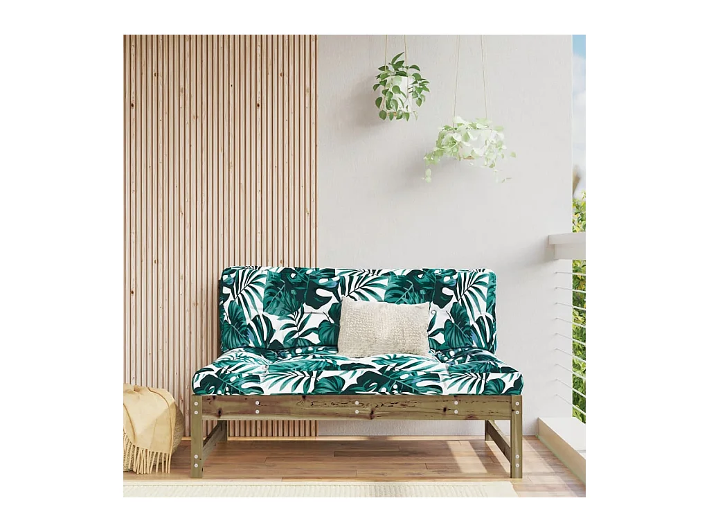 Canapé central de jardin 120x80 cm bois de pin imprégné