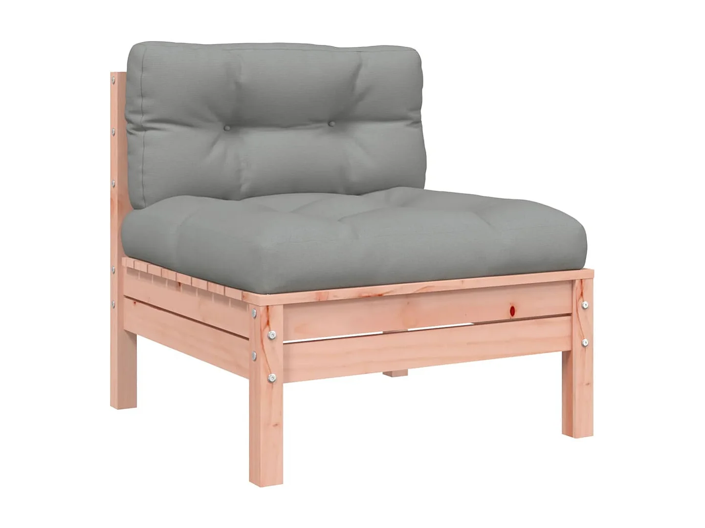 Divano da giardino senza braccioli e cuscini 2 pz in legno douglas