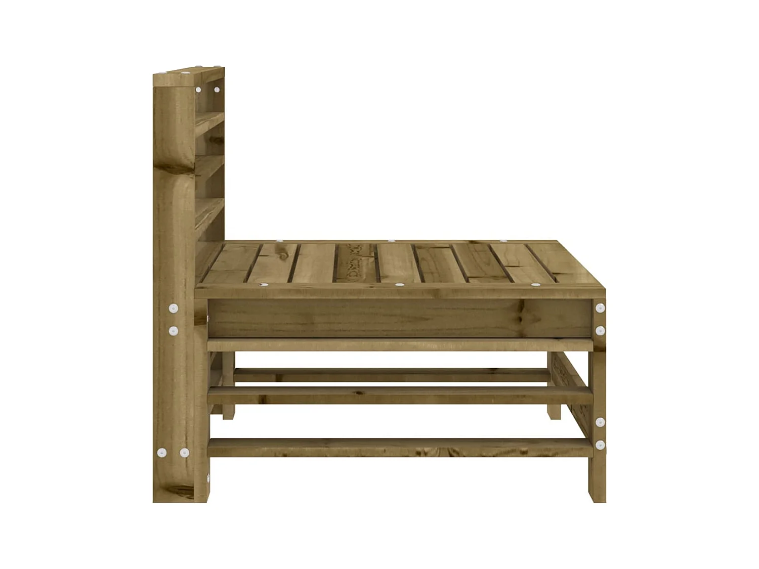 Divani da giardino centrali 2 pezzi in legno di pino impregnato