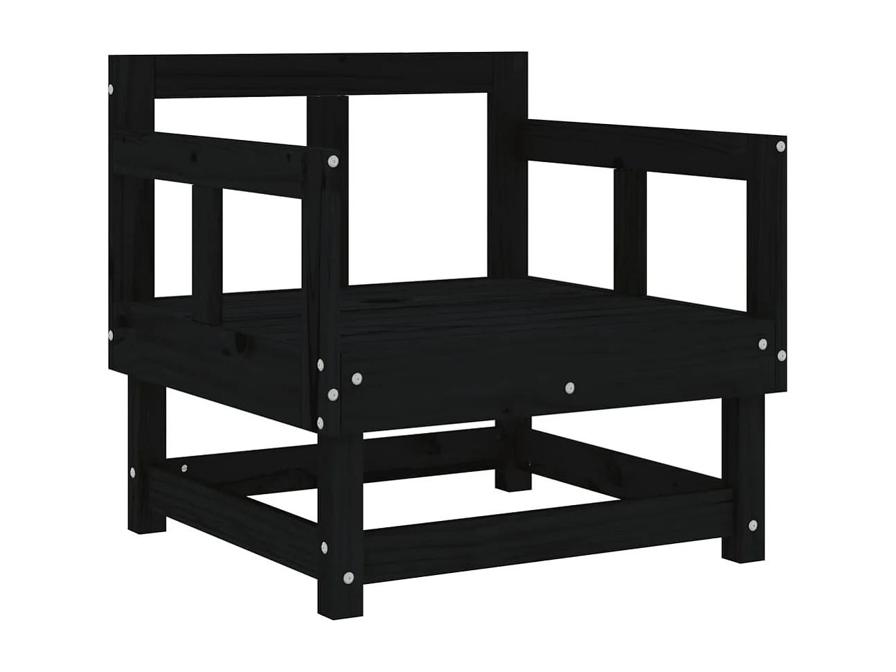 Chaises de jardin lot de 2 noir bois massif de pin