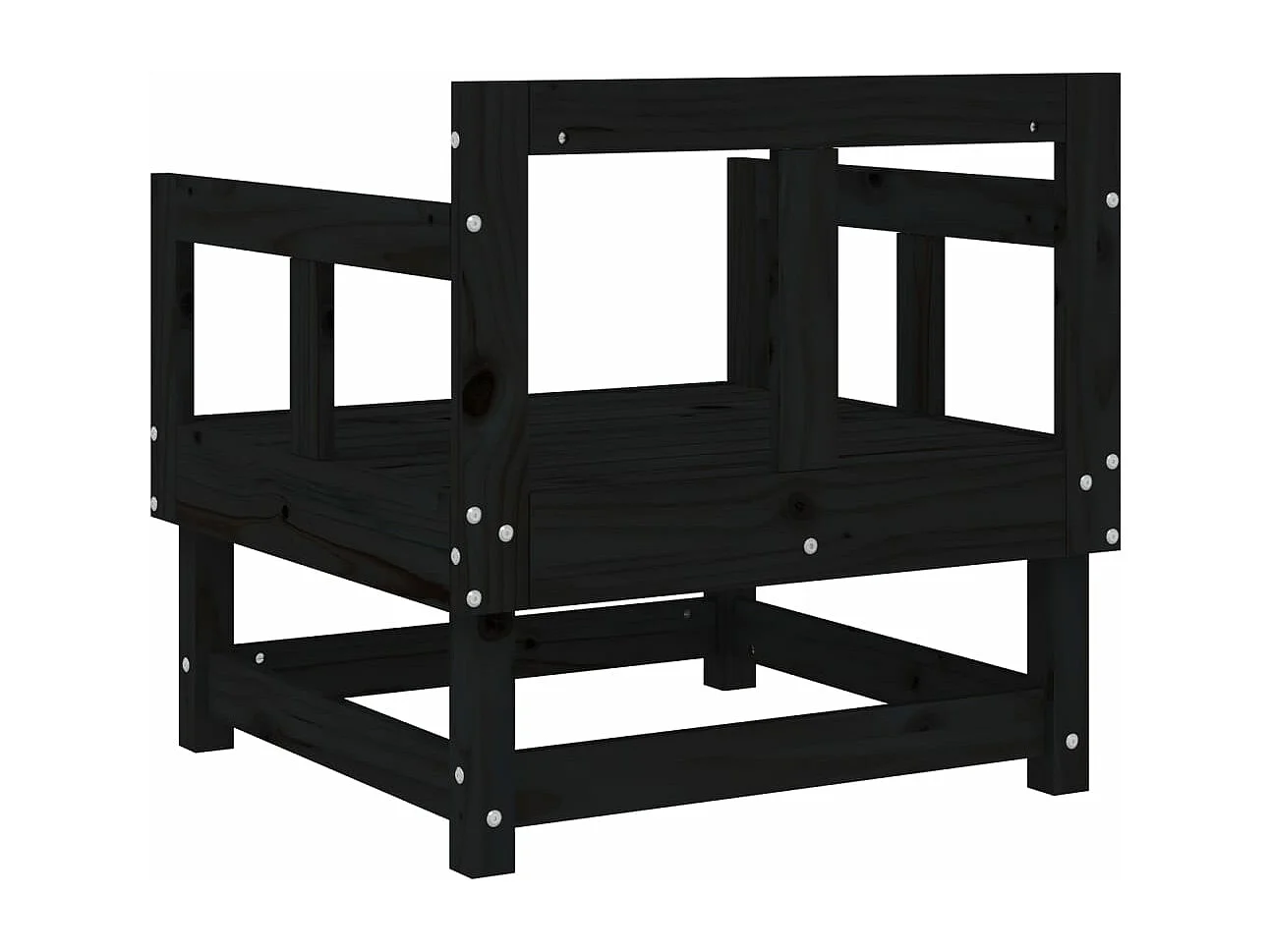 Chaises de jardin lot de 2 noir bois massif de pin