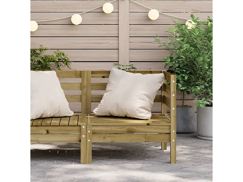 Sofá esquinero de jardín de madera de pino impregnada