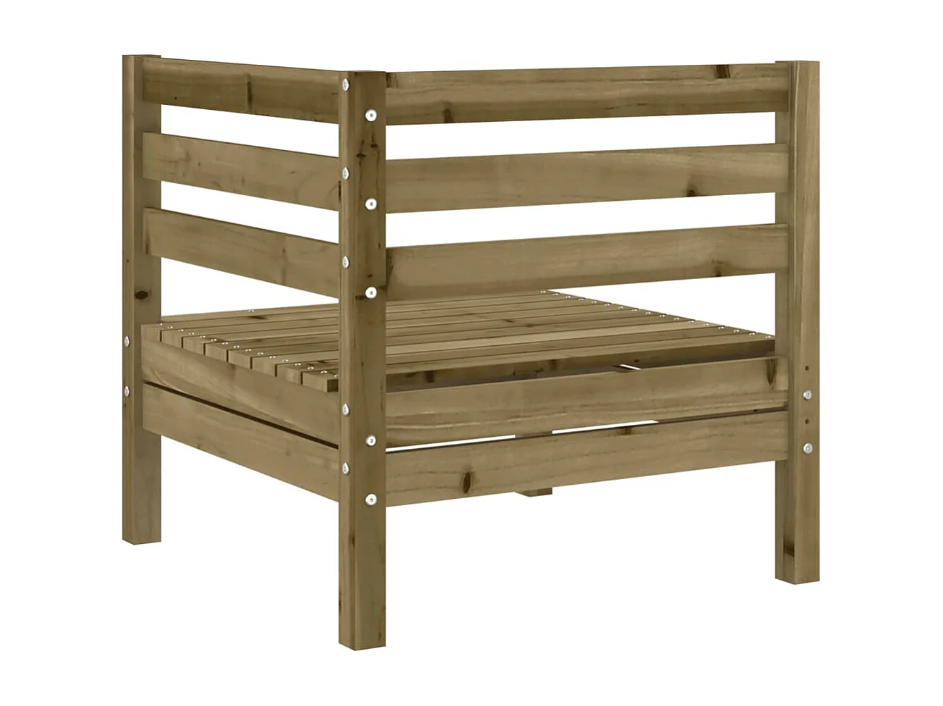 Sofá esquinero de jardín de madera de pino impregnada