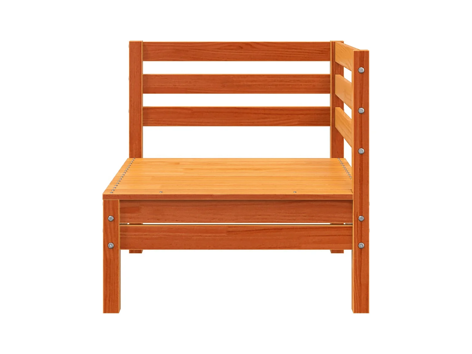 Canapé de jardin 3 places cire marron bois de pin massif