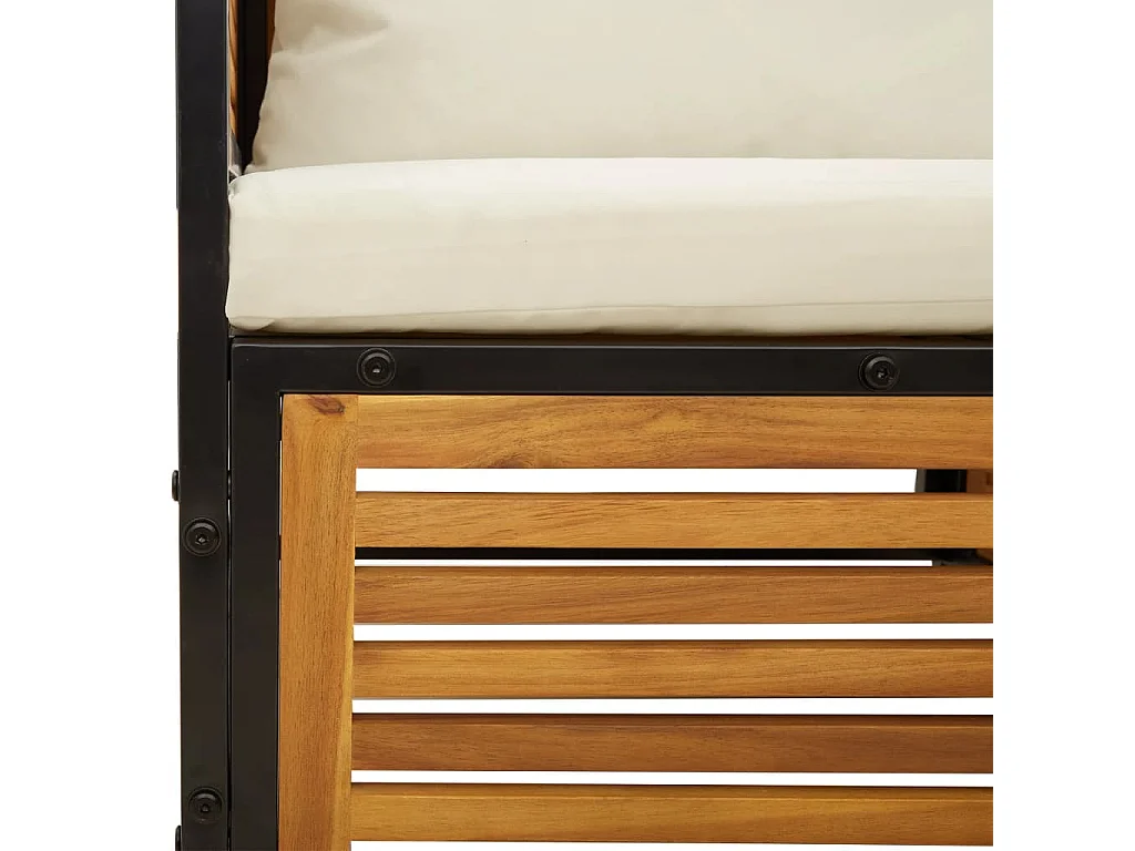 Chaise de jardin avec coussins bois massif d'acacia