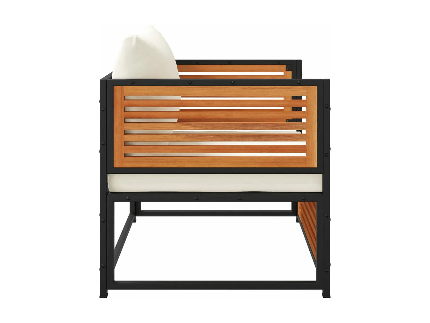 Chaise de jardin avec coussins bois massif d'acacia