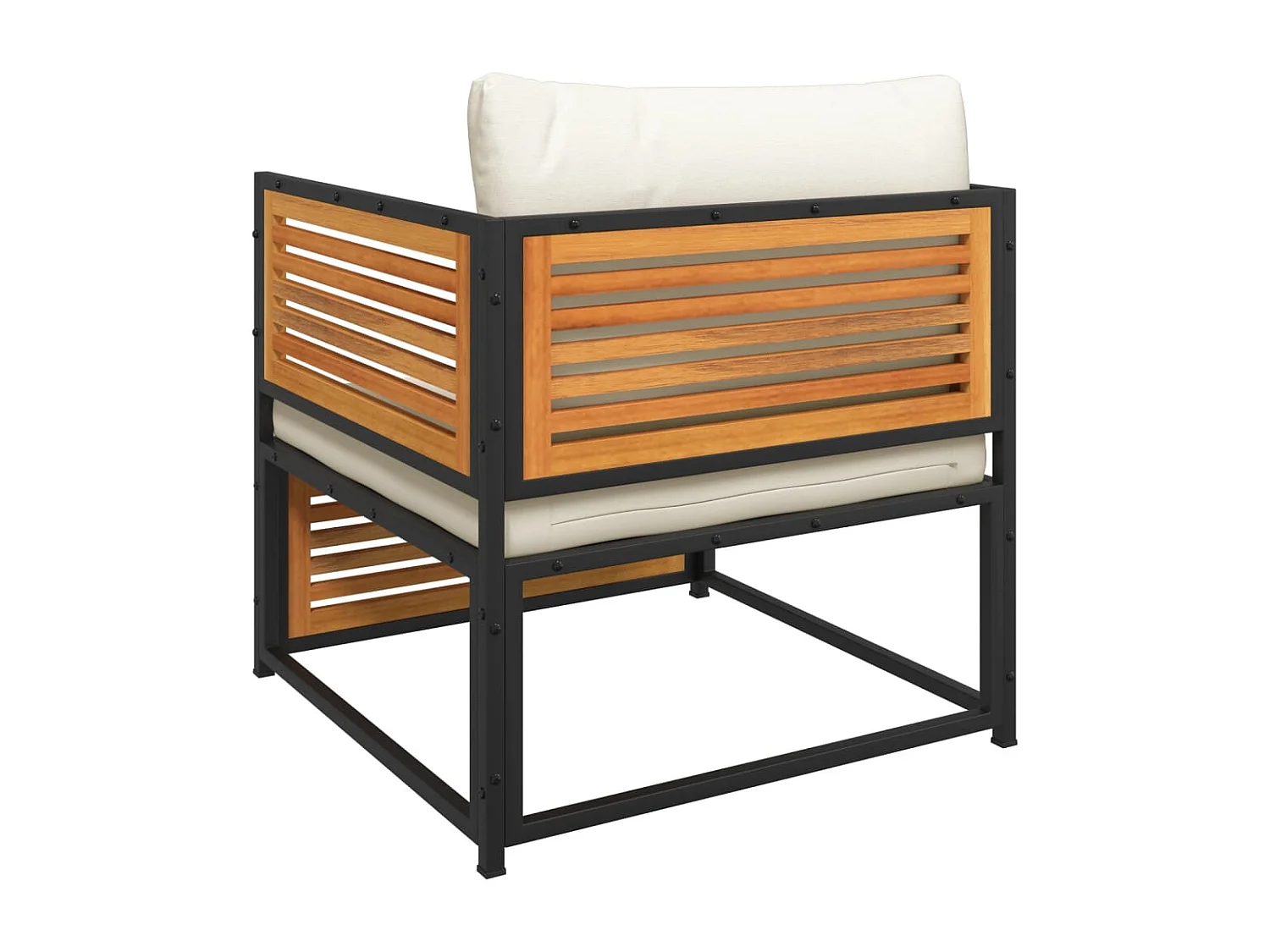 Chaise de jardin avec coussins bois massif d'acacia