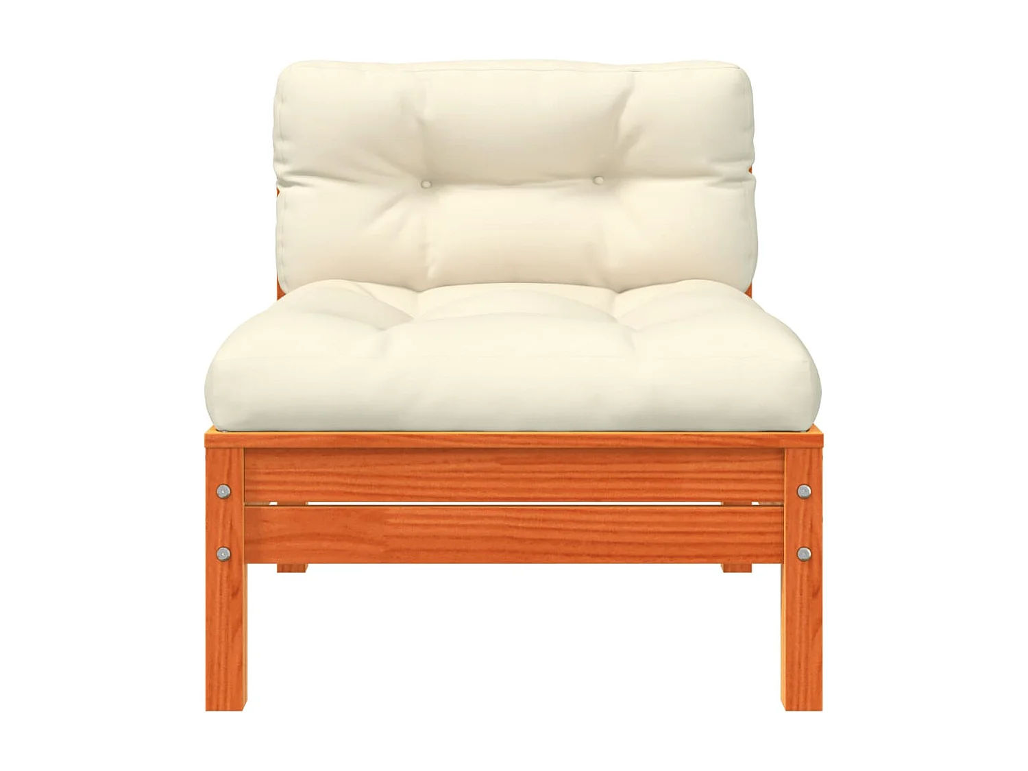 Sofá de jardín con cojines y reposapiés de 2 plazas.