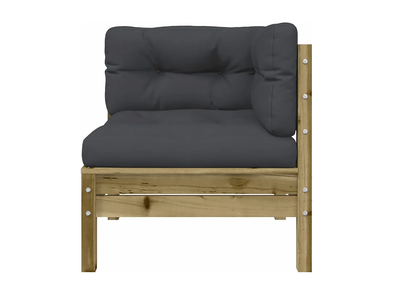 Canapé de jardin avec coussins et repose-pied bois pin imprégné