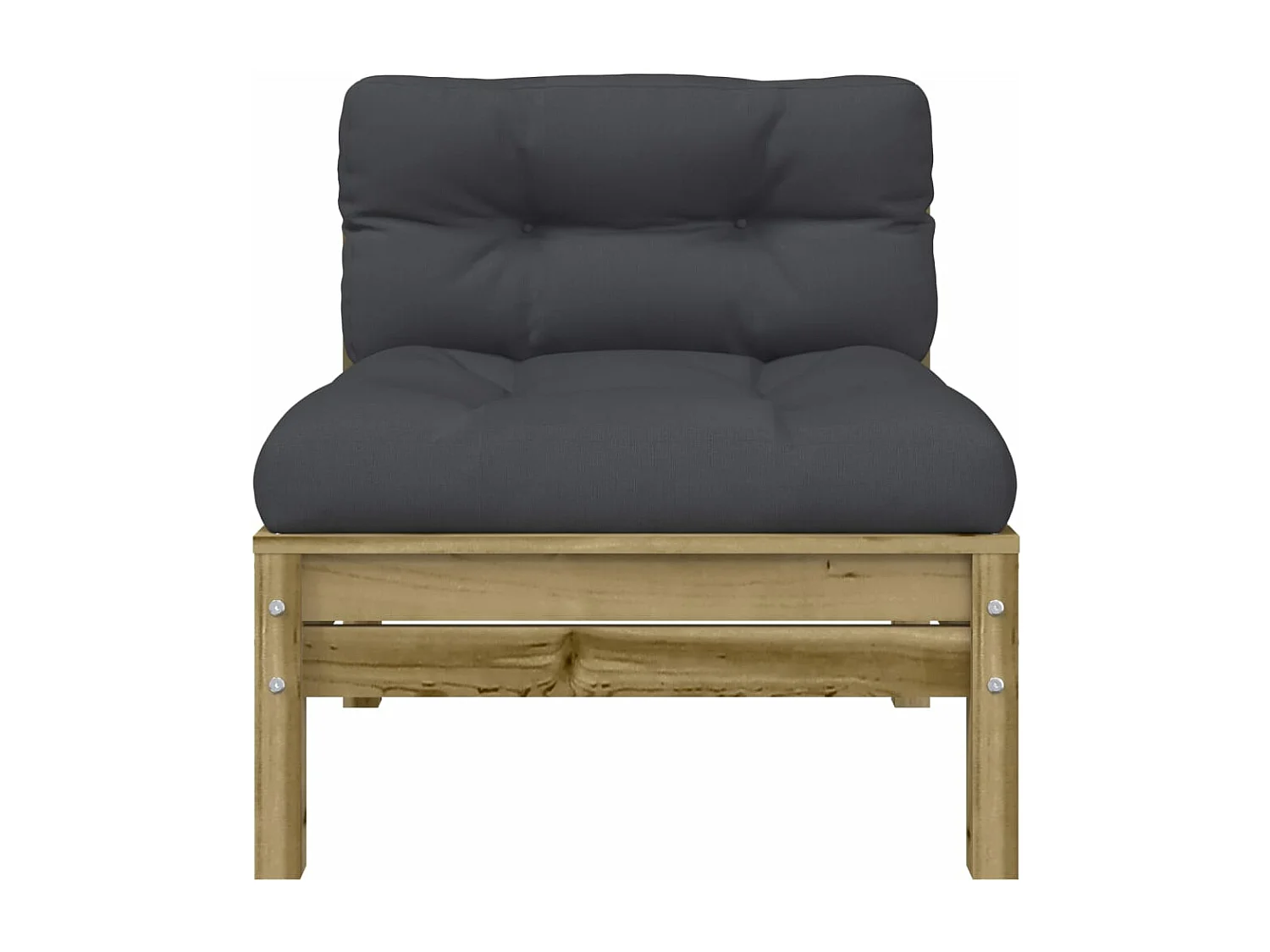 Canapé de jardin avec coussins et repose-pied bois pin imprégné