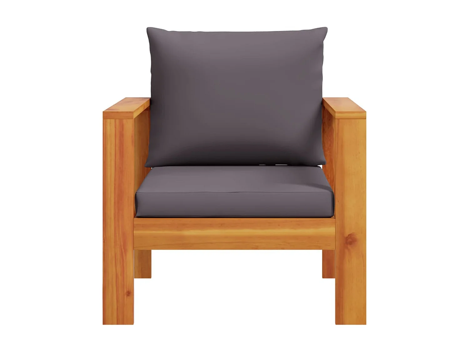 Chaise de jardin avec coussins bois massif d'acacia