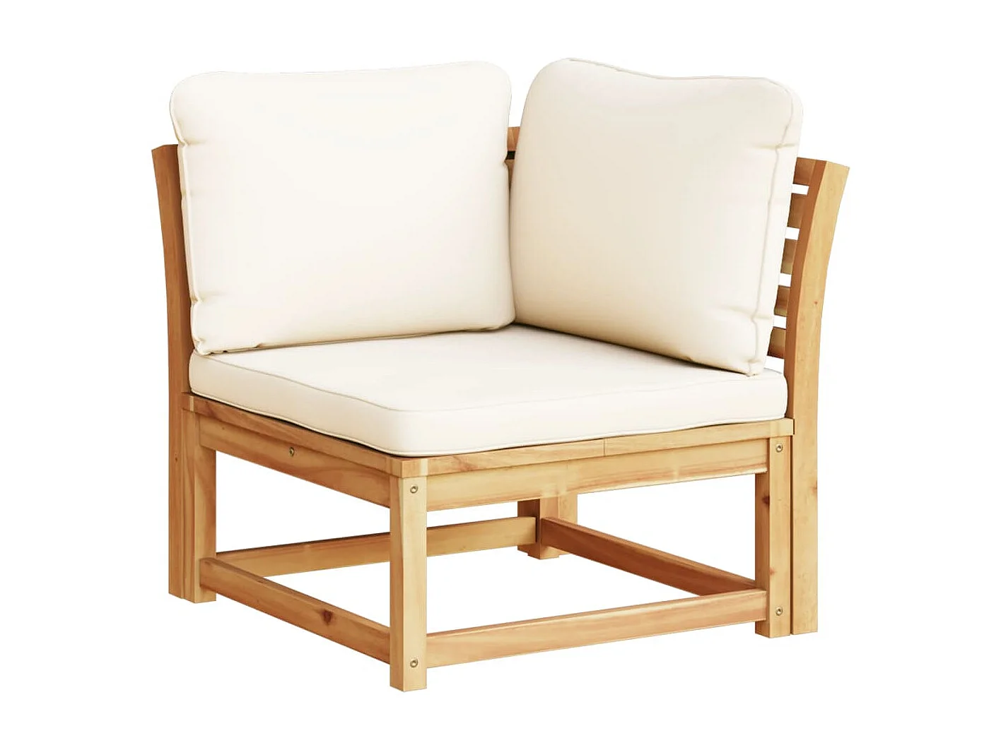 Almofadas para sofá de canto de jardim 73x73x65cm madeira de acácia maciça