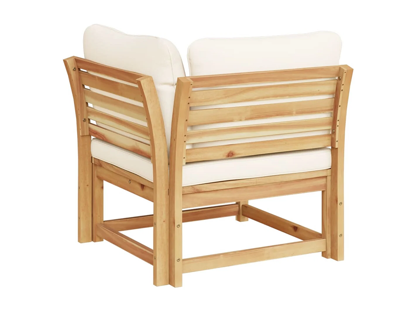 Almofadas para sofá de canto de jardim 73x73x65cm madeira de acácia maciça