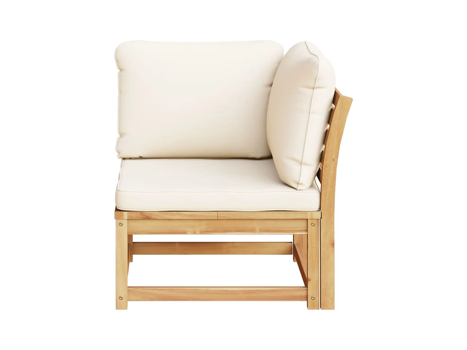 Canapé d'angle de jardin coussins 73x73x65cm bois massif acacia