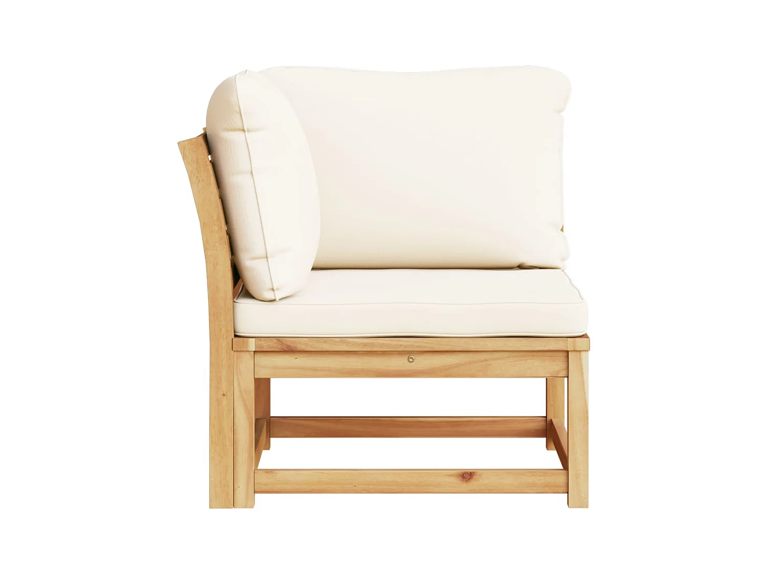 Canapé d'angle de jardin coussins 73x73x65cm bois massif acacia