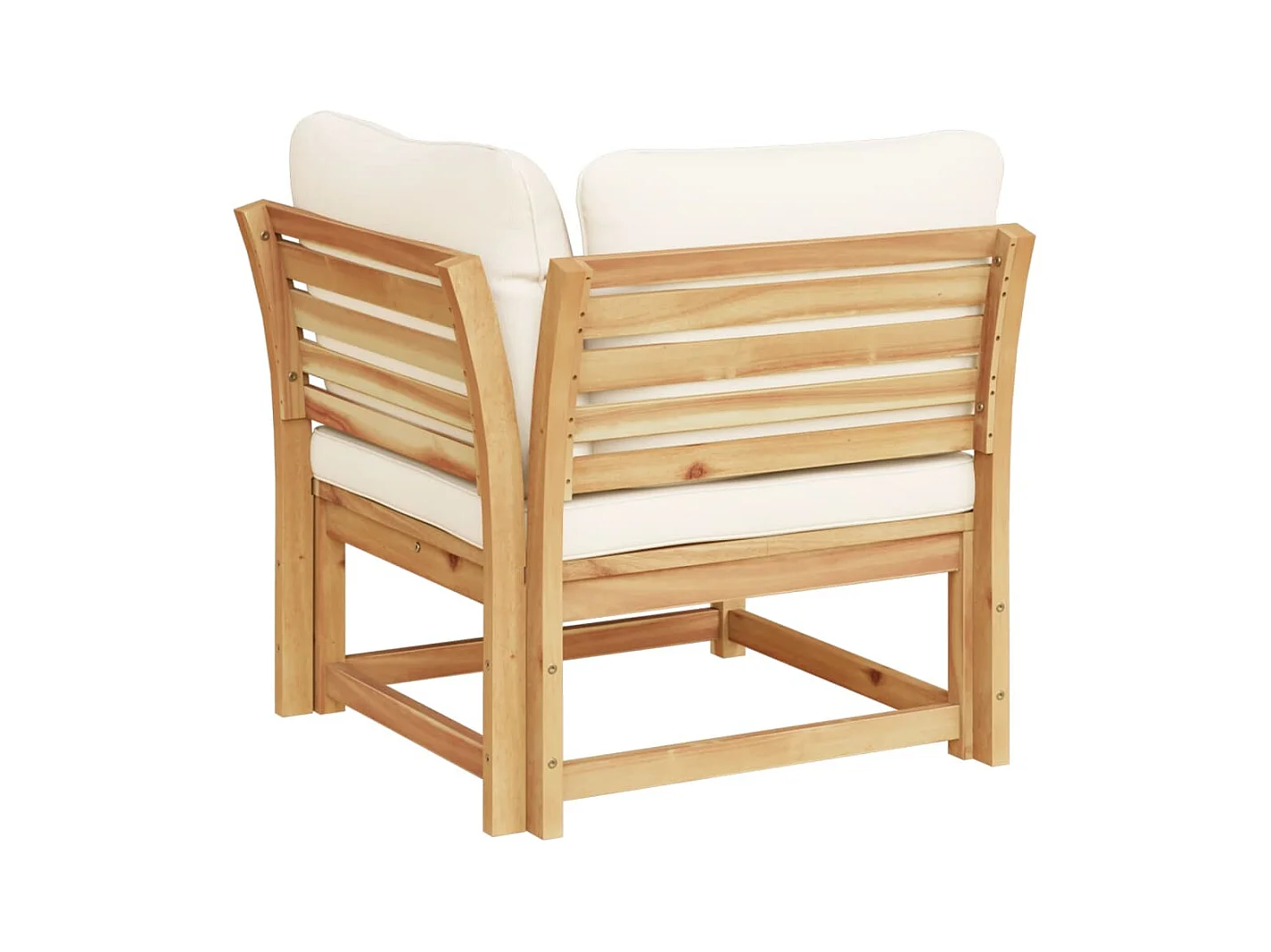 Canapé d'angle de jardin coussins 73x73x65cm bois massif acacia