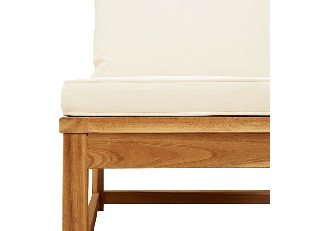 Canapé d'angle de jardin coussins 73x73x65cm bois massif acacia