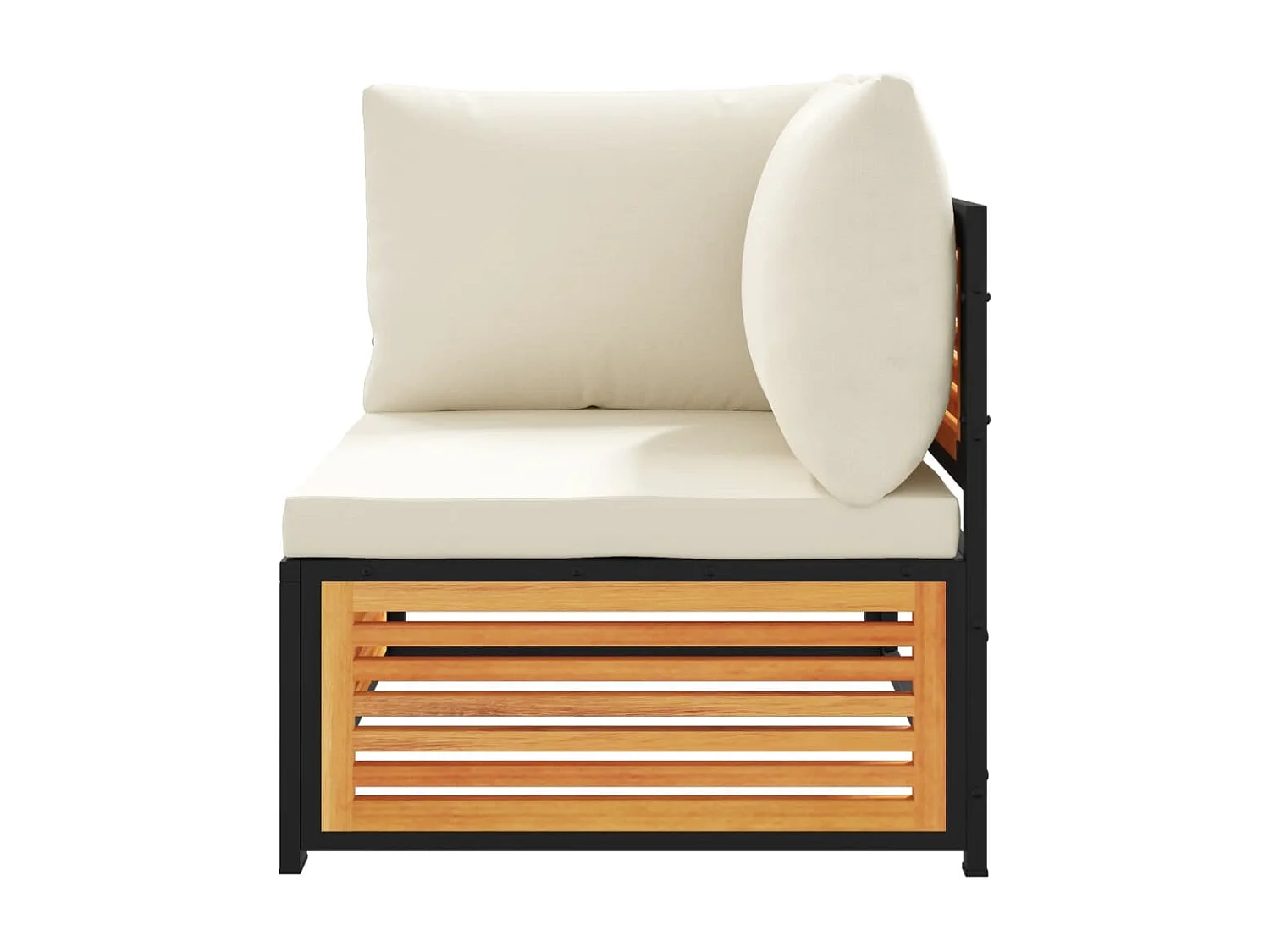 Garten-Ecksofa mit Kissen aus massivem Akazienholz