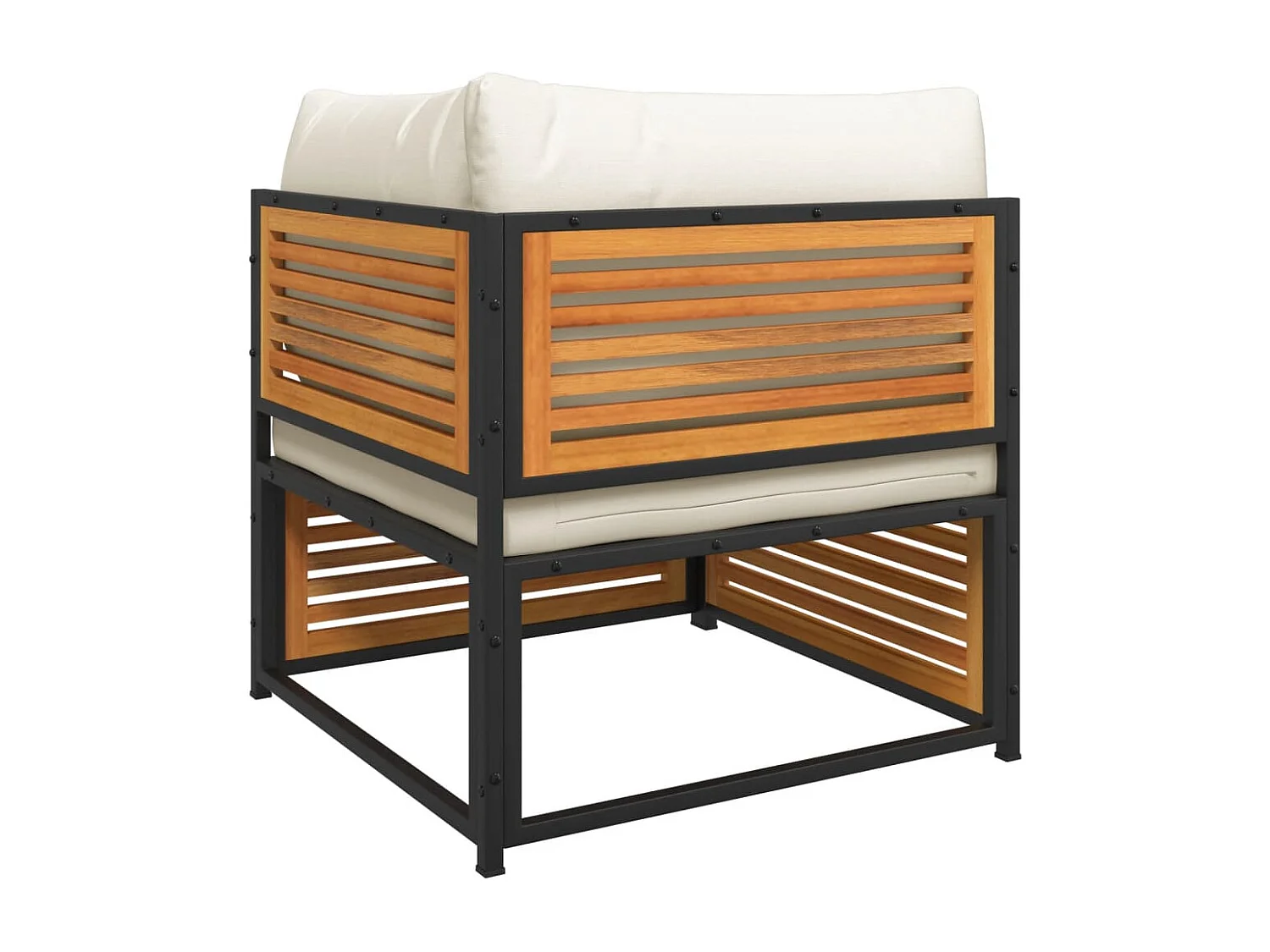 Garten-Ecksofa mit Kissen aus massivem Akazienholz