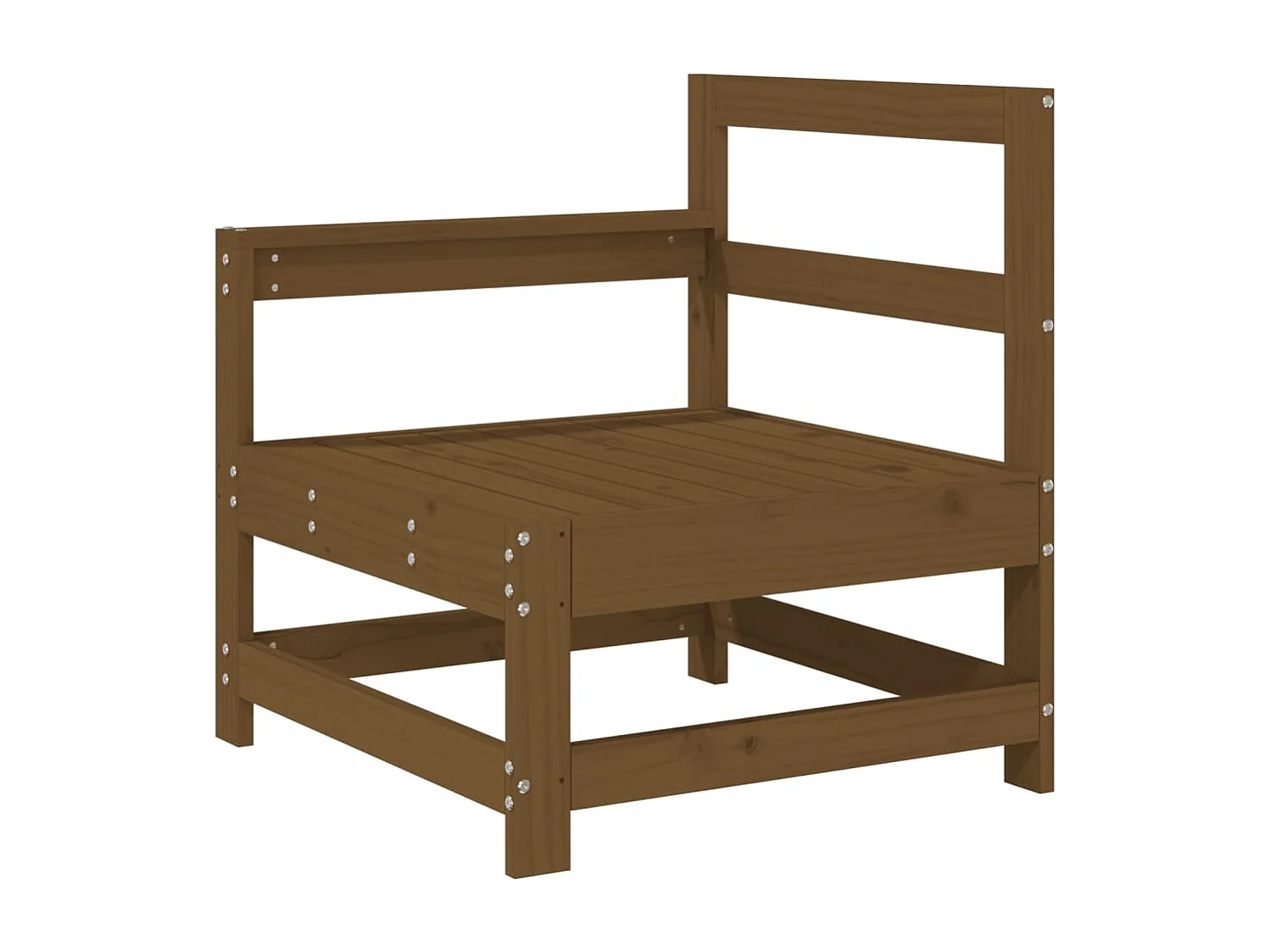 Canapés d'angle de jardin 2 pcs marron miel bois de pin solide