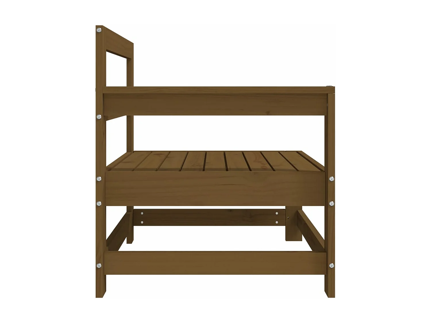 Canapés d'angle de jardin 2 pcs marron miel bois de pin solide