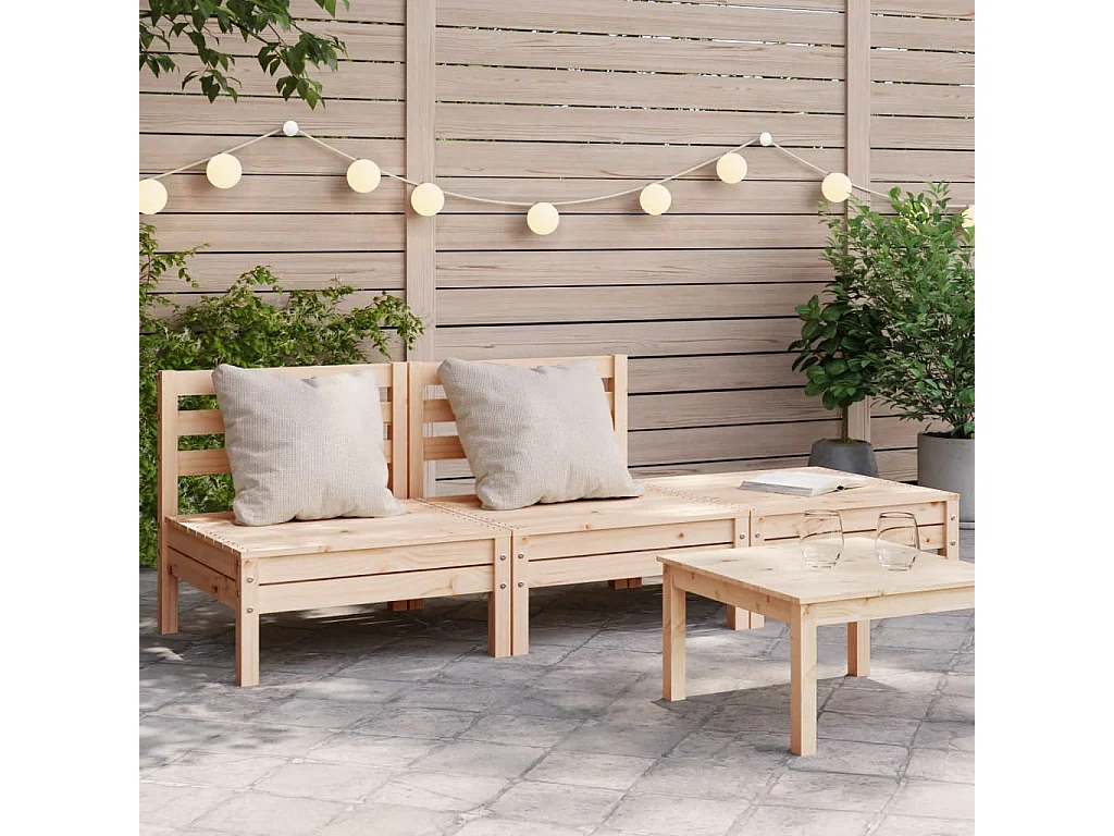 Divano da giardino a 3 posti in legno di pino massiccio