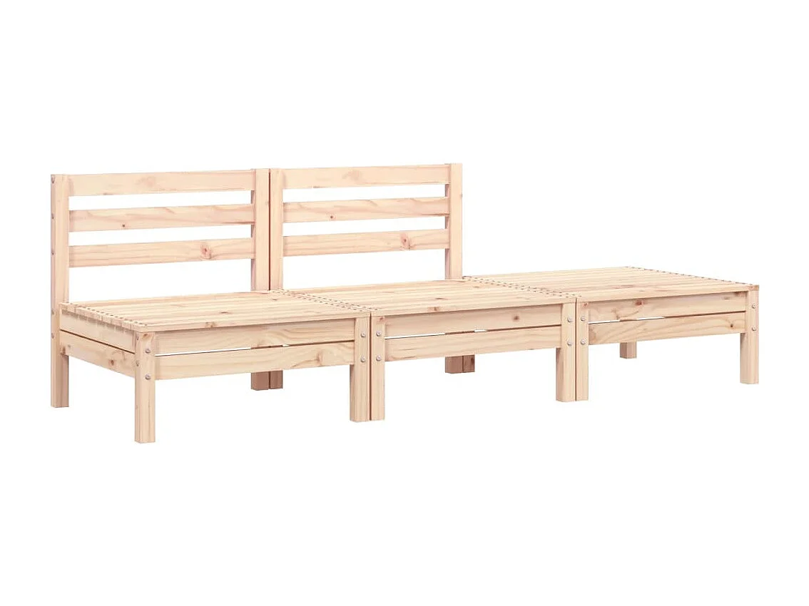 Divano da giardino a 3 posti in legno di pino massiccio