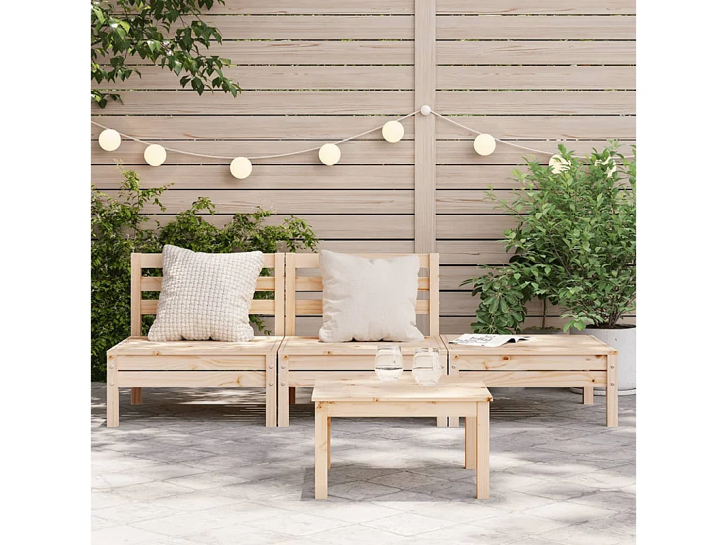Divano da giardino a 3 posti in legno di pino massiccio