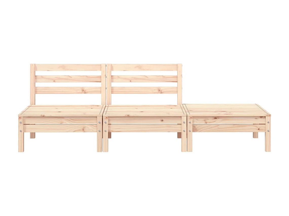 Divano da giardino a 3 posti in legno di pino massiccio