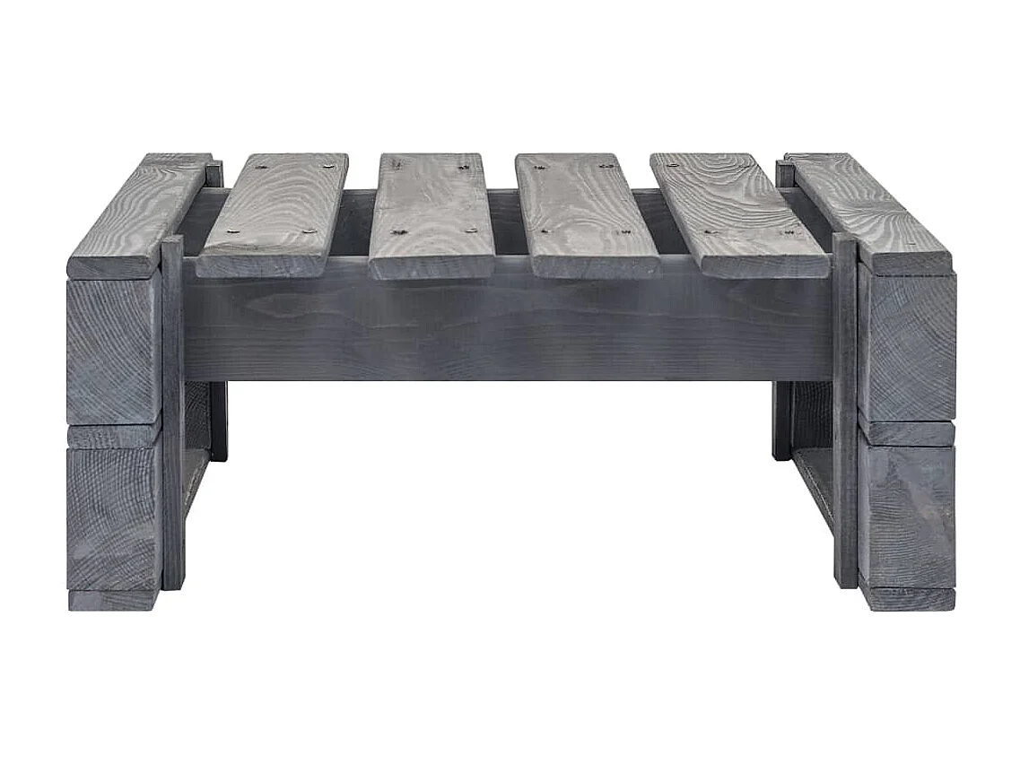 Ottomana da Giardino Pallet in Legno di Pino Impregnato Grigio
