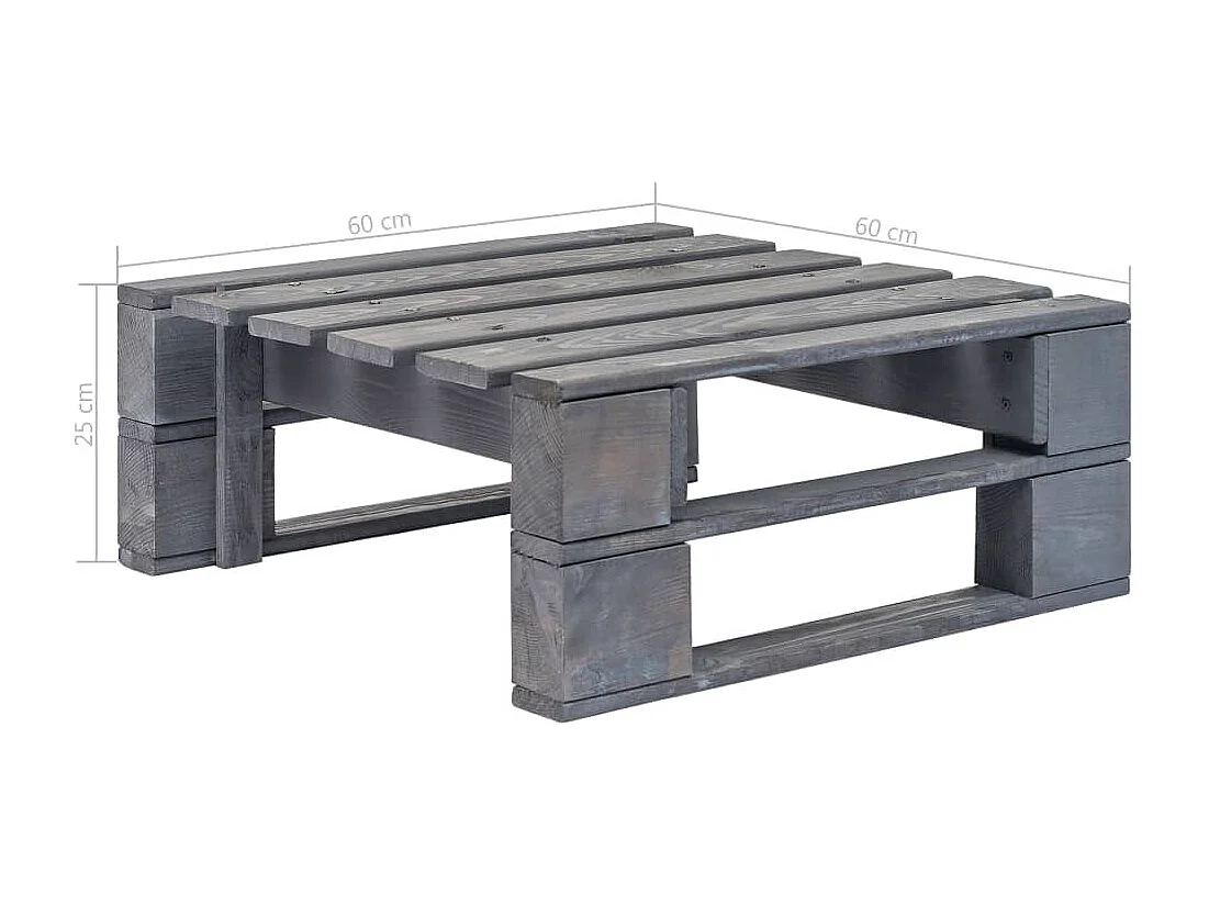 Ottomana da Giardino Pallet in Legno di Pino Impregnato Grigio
