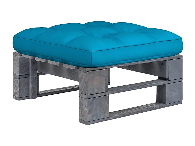 Ottomana da Giardino Pallet in Legno di Pino Impregnato Grigio