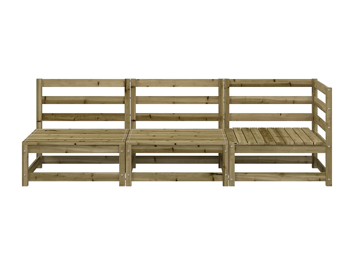 Canapé de jardin 3 places bois de pin imprégné