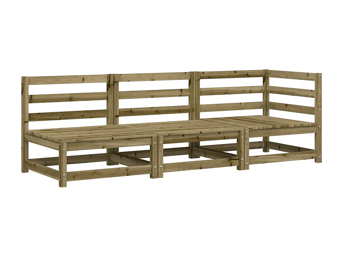 Divano da giardino a 3 posti in legno di pino impregnato