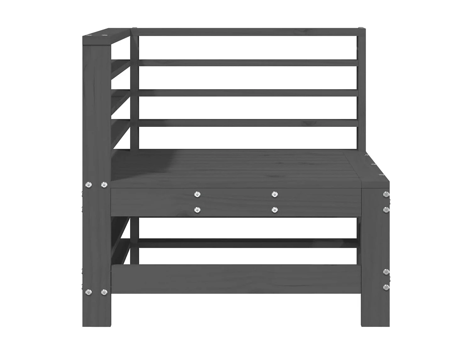 Canapés d'angle de jardin 2 pcs gris bois de pin massif