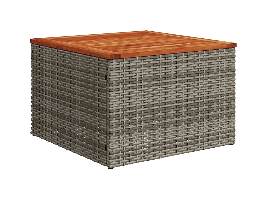 Salon de jardin avec coussins 10 pcs gris résine tressée