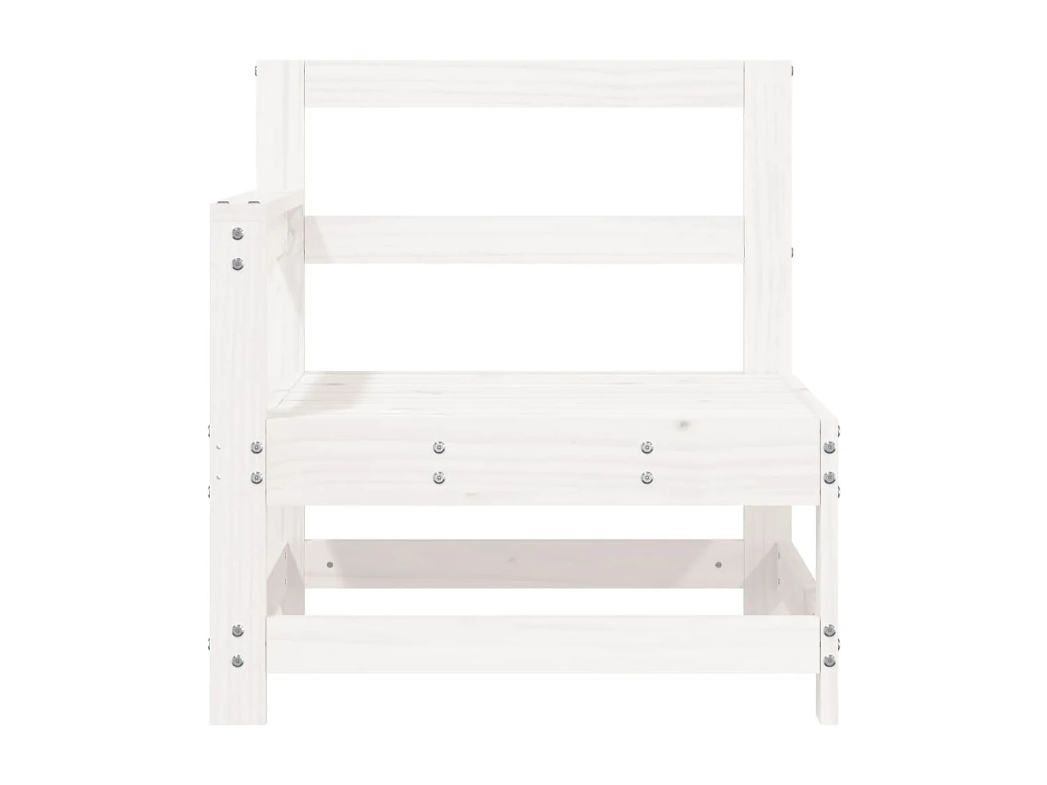 Canapés d'angle de jardin 2 pcs blanc bois de pin massif