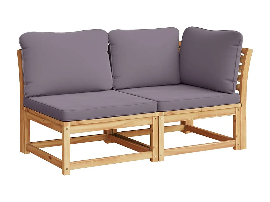 Salon de jardin avec coussins 9 pcs bois massif d'acacia