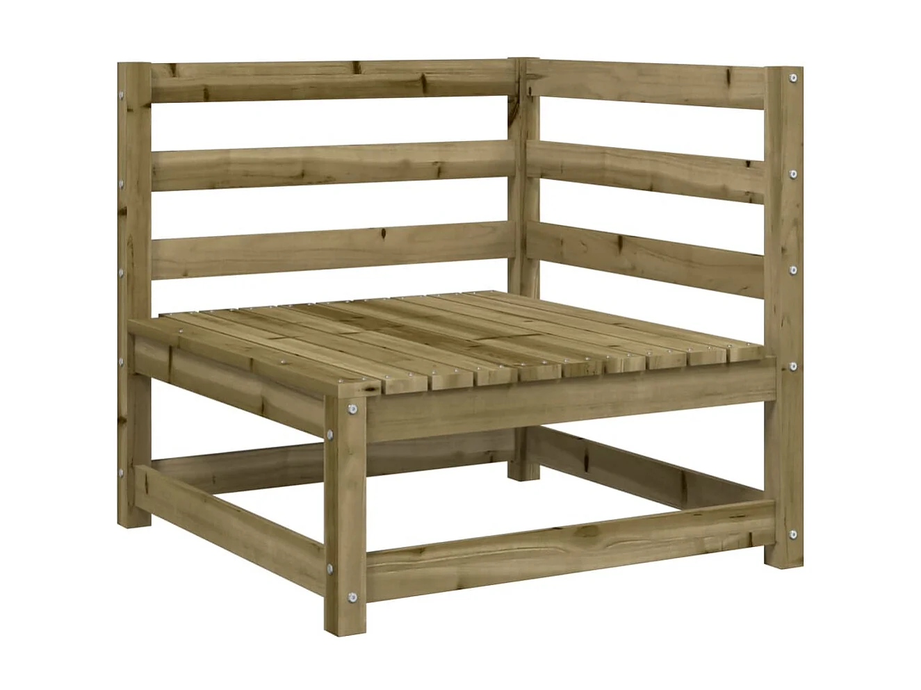 Canapé de jardin et repose-pieds 2 places bois de pin imprégné